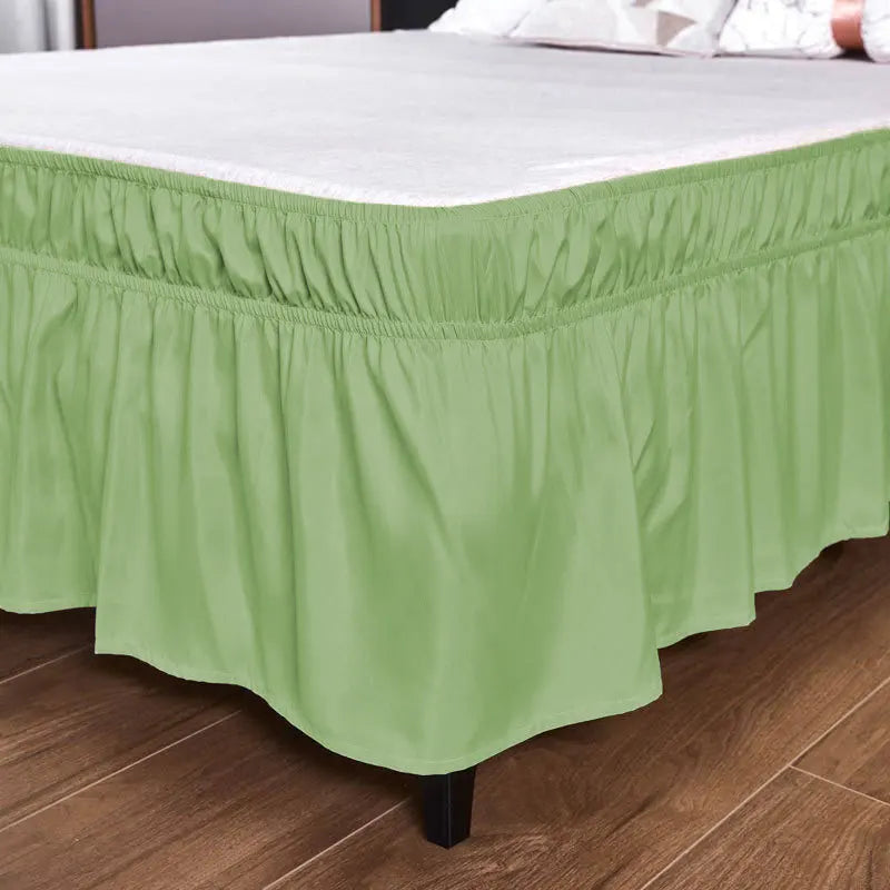 Afralia™ Ruffled Bed Skirt - Queen King Full Size - Solid Color - Adjustable Elastic Band