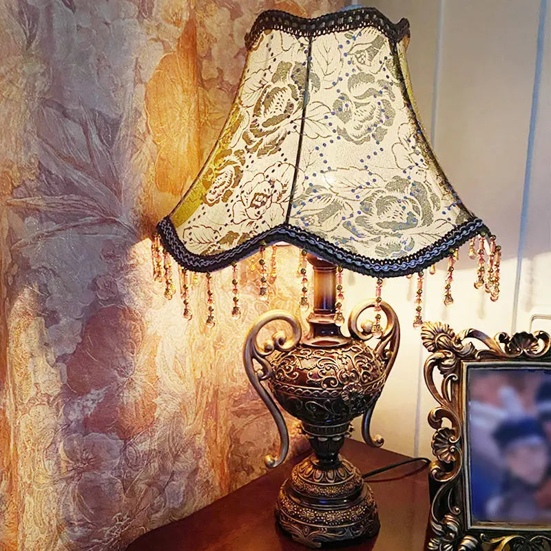 Afralia™ Retro European Style Bedside Desk Lamp for Luxurious Living Room and Study Table