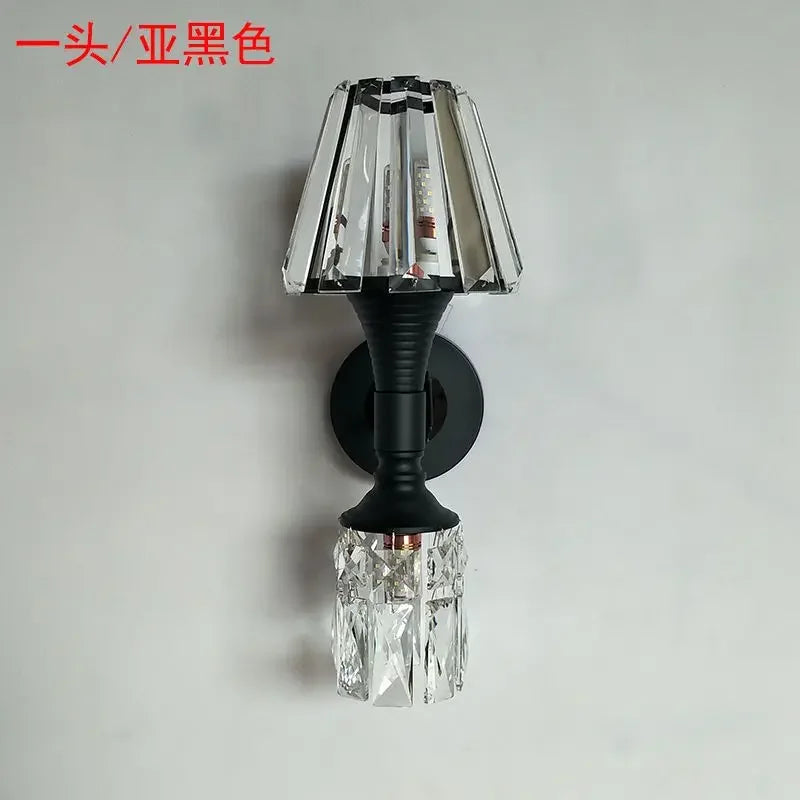 Afralia™ K9 Crystal Wall Lamp for Living Room and Bedroom Atmospheric Lighting