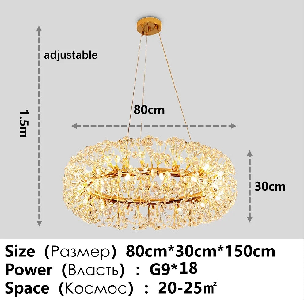 Afralia™ LED Ceiling Chandelier for Home Décor & Lighting in Living Room, Bedroom, Kitchen & Dining