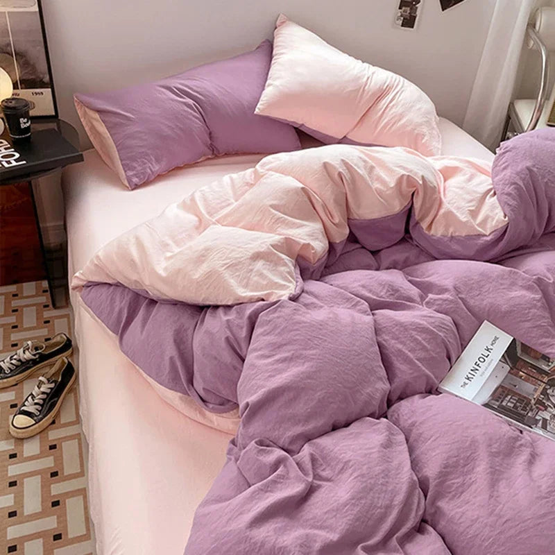 Afralia™ Cotton Bedding Set: Soft Duvet Sheets, Pillowcases, Comforter Set - All Seasons Comfort