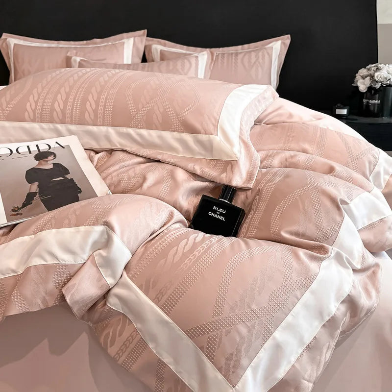 Afralia™ Cotton Jacquard Duvet Cover Set for Queen Double Bed - High End & Cozy