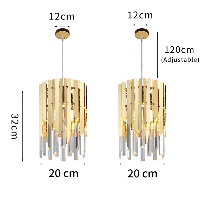 Afralia™ Modern Gold Crystal LED Chandelier for Home Luxury Indoor Lighting