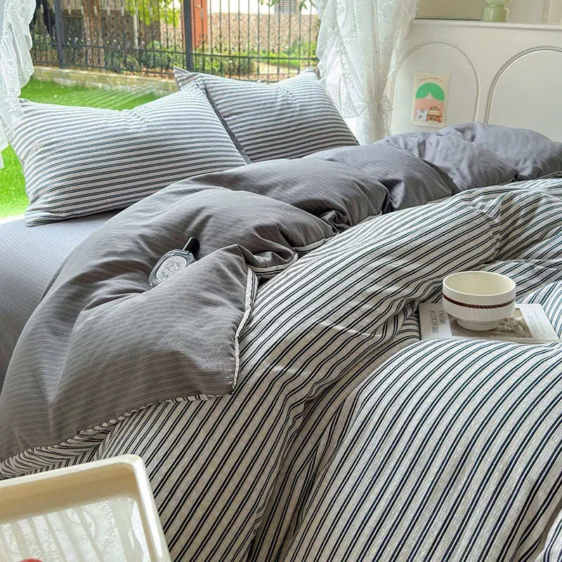 Afralia™ Floral Printed Cotton Bed Set: Cute, Soft, Comfortable 4-Piece Duvet Cover & Sheet