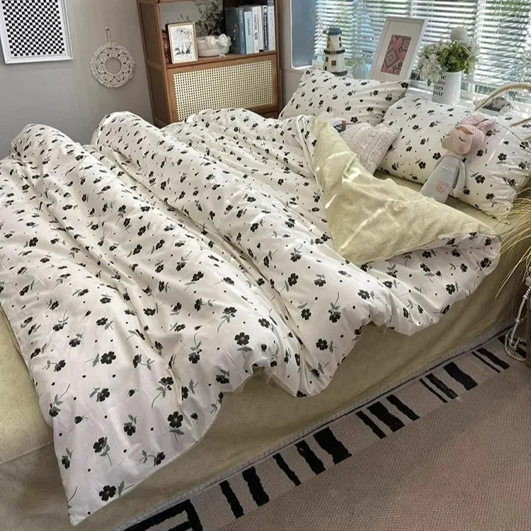 Afralia™ Boho Pattern Printed Cotton Bedding Set for Queen King Bed Linens