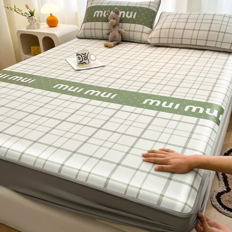 Afralia™ Cooling Ice Silk Mattress - 3Pcs, High Quality, Simple Pattern, Anti-Wrinkles.
