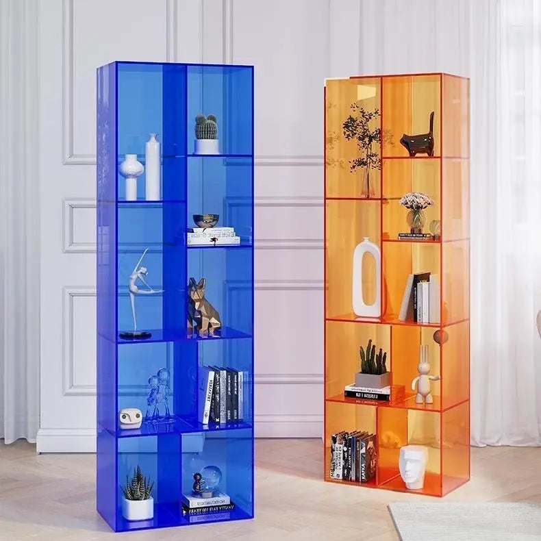 Afralia™ Modern Acrylic Bookcase Shelves: Light Luxury Art Museum Display Bookshelf