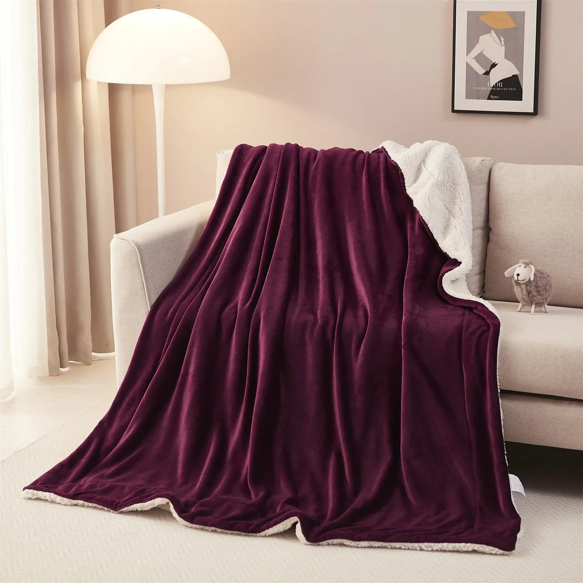Afralia™ Cozy Sherpa Twin Blanket - Reversible Fleece and Velvet Plush Warm Winter Bed Throw