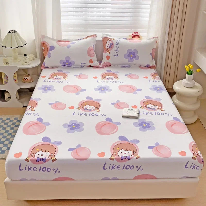 Afralia™ Japanese Style Thick Fitted Sheet for Queen/King Bed