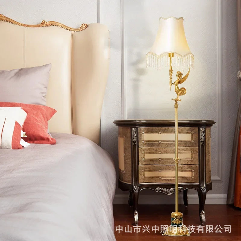 Afralia™ Luxury Copper Floor Lamp: Elegant European Villa Decor for Living Room & Study