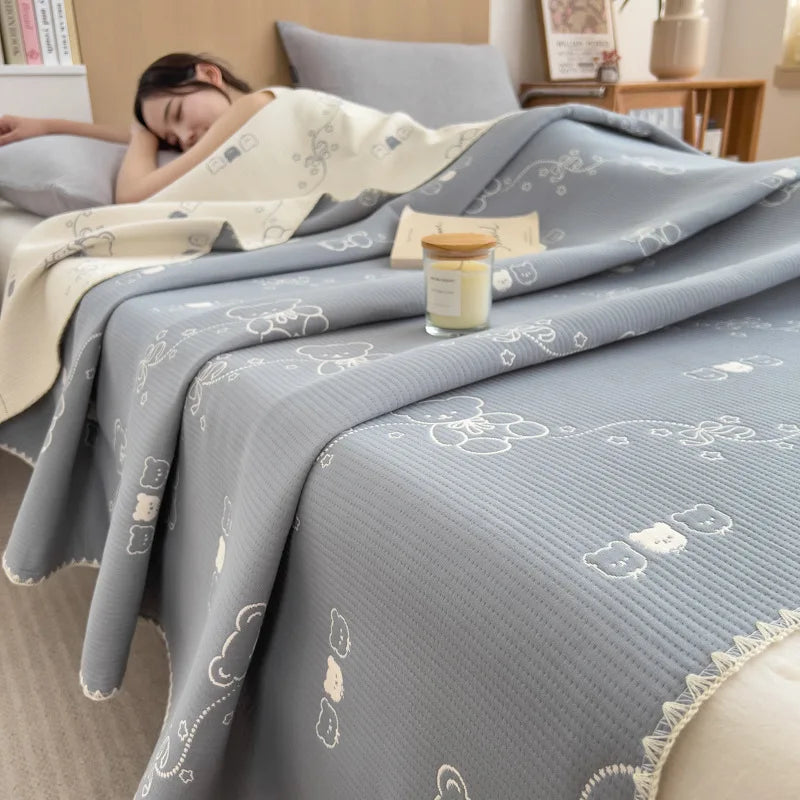 Afralia™ Cotton Towel Blanket, Rural Printed Thin Quilt - Luxury Breathable Bedspread
