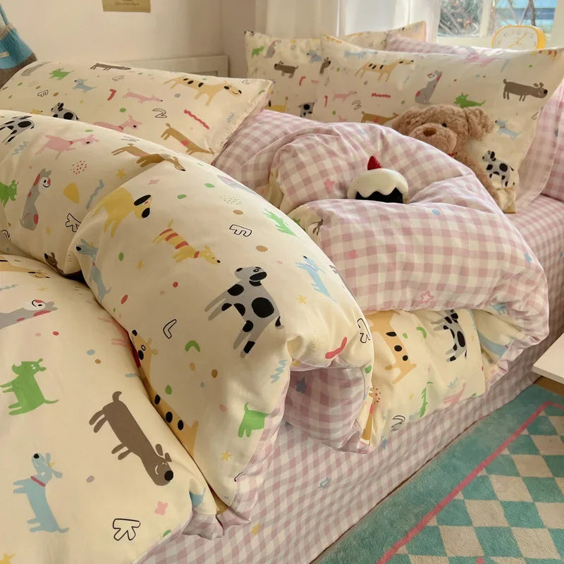 Afralia™ Spring Cotton Printed Duvet Set: Soft, Breathable, Cute Design, Various Sizes