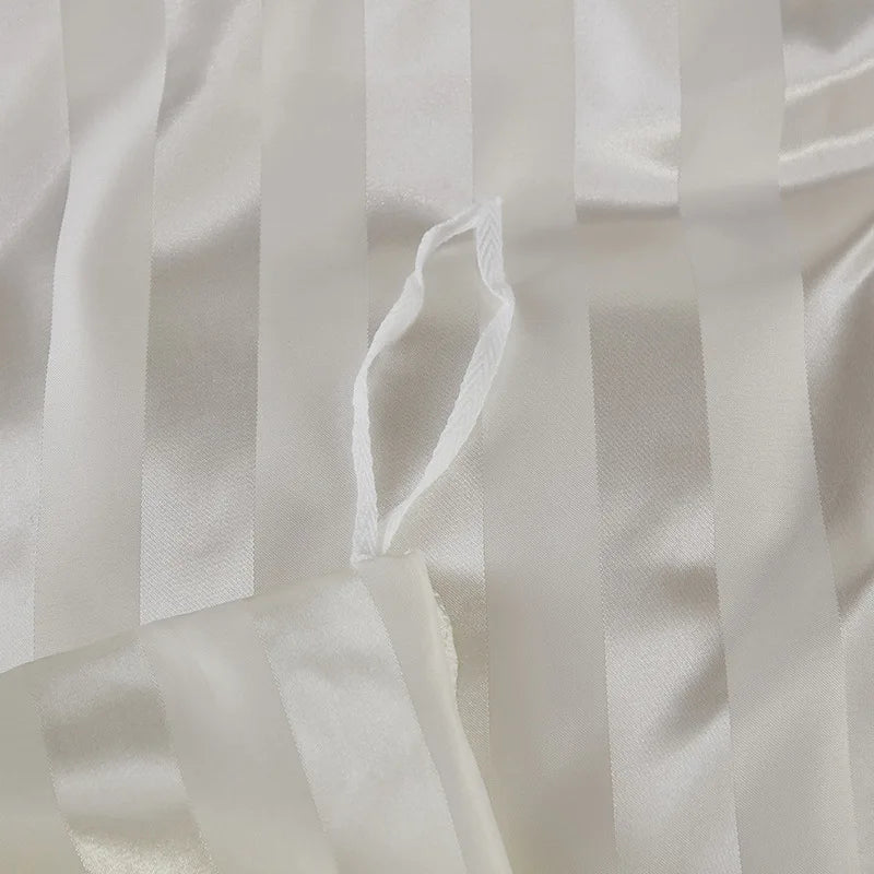 Afralia™ Luxe Silky Stripe Duvet Set: Premium Smooth Cooling Comforter for Home