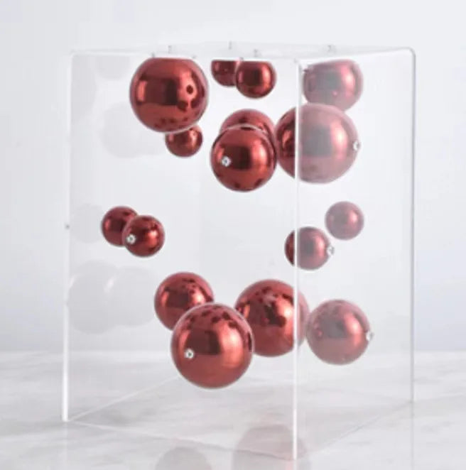 Afralia™ Abstract Metal Ball Artworks in Transparent Acrylic Container Boxes