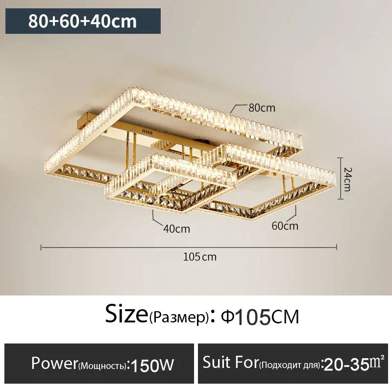 Afralia™ Luxury LED Crystal Ceiling Chandelier for Modern Living Room Lighting