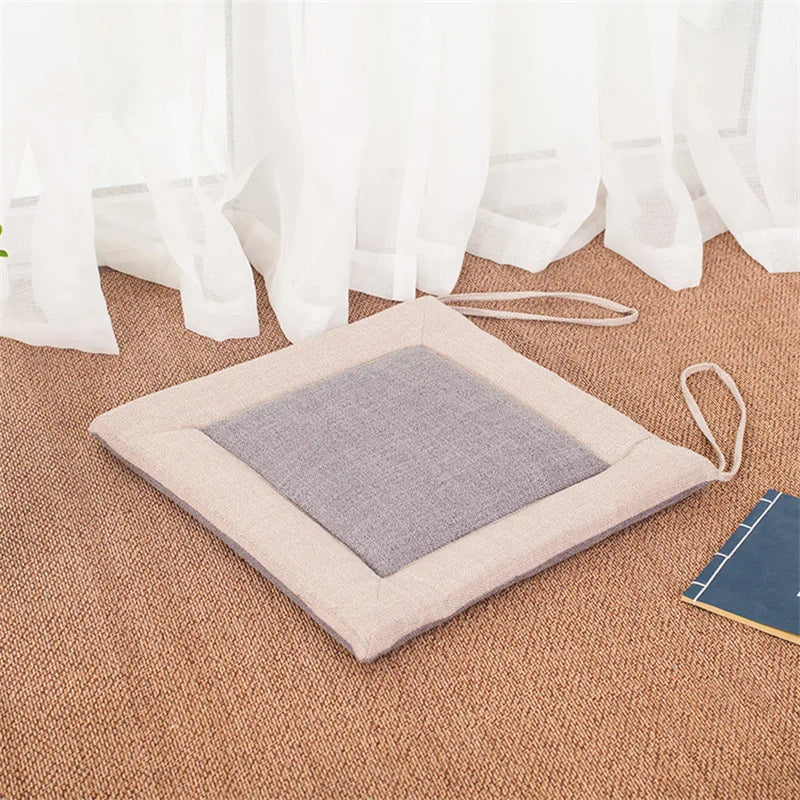Afralia™ Linen Seat Cushion: Comfortable Non-slip Chair Pad with Strap
