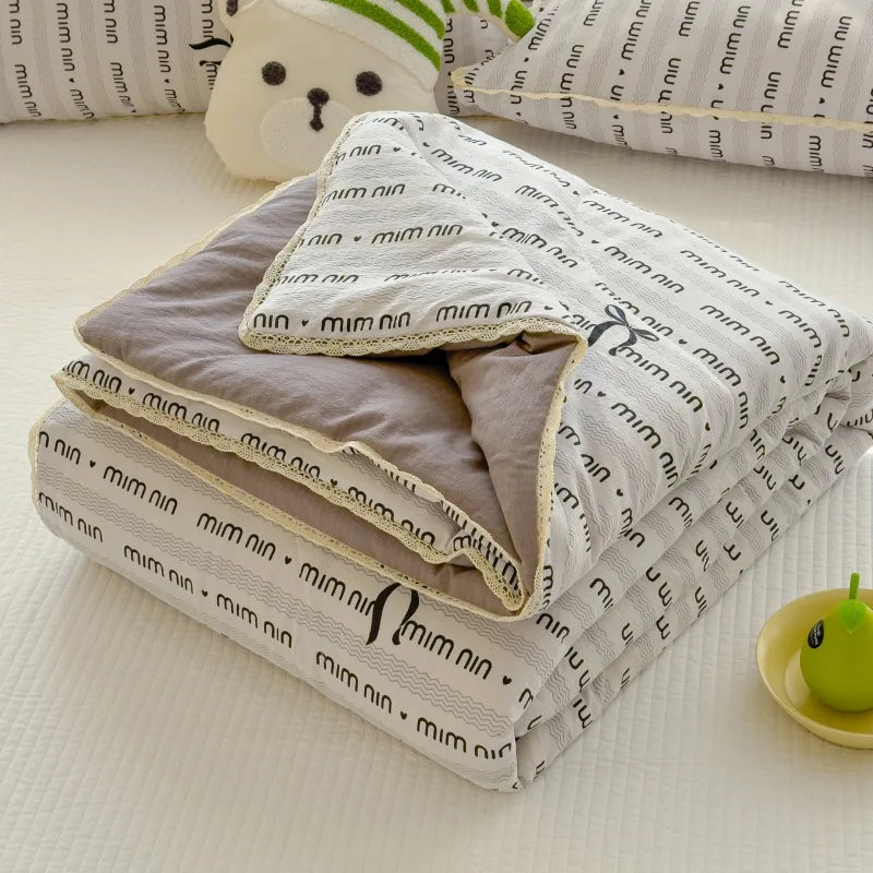 Afralia™ Summer Comforter: Sweet Printed Air-Condition Queen King Beds, Soft Skin-Friendly Breathable Blanket