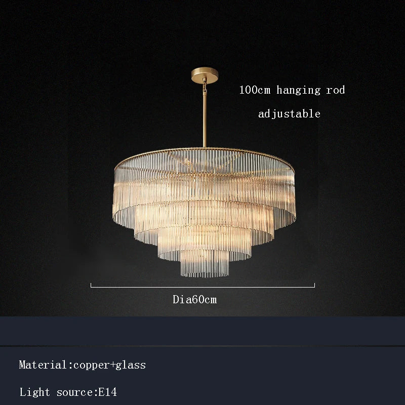 Afralia™ Nordic Luxury Brass Chandelier with Glass Shade