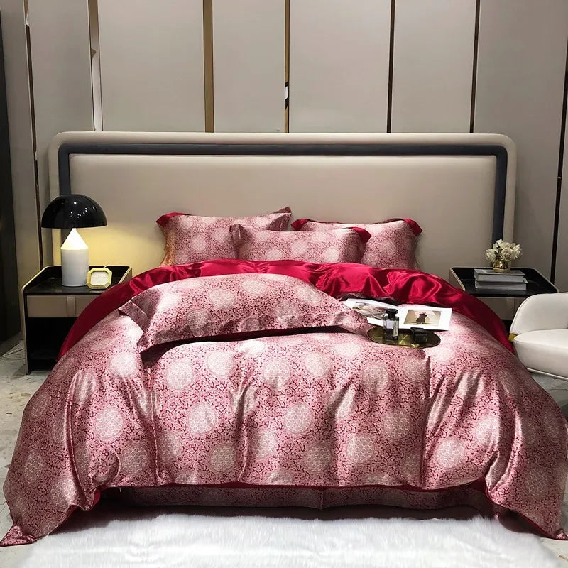 Afralia™ Mulberry Silk Bedding Sets - Summer Print Comforter Set for Adults