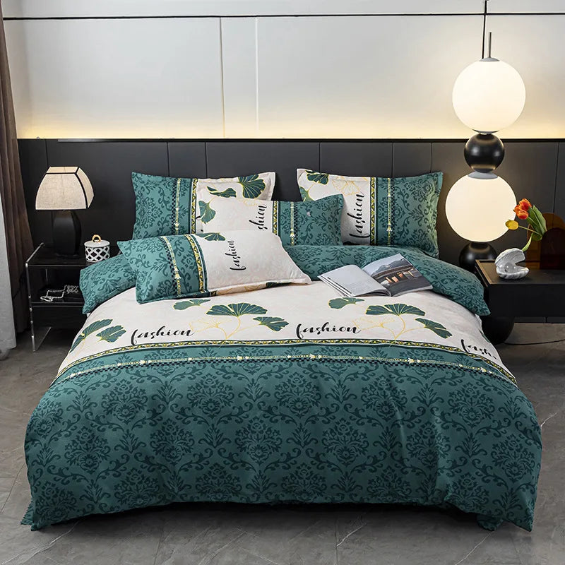 Afralia™ Soft Plant Printed Bedding Sets Cozy Quilt Cover for Summer & Autumn