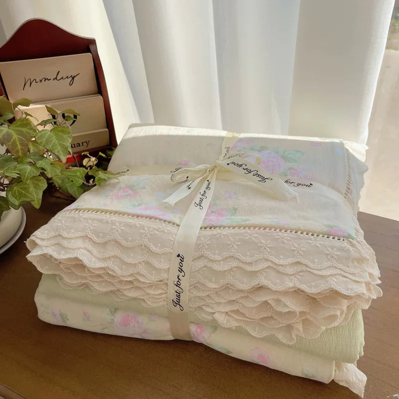 Afralia™ Lace Romantic Comforter Set - Full Twin Double Size Bed Linens