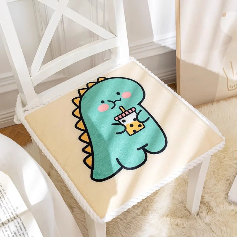 Afralia™ Milk Velvet Chair Cushion - Cozy Winter Seat Pad with Non-slip Strap