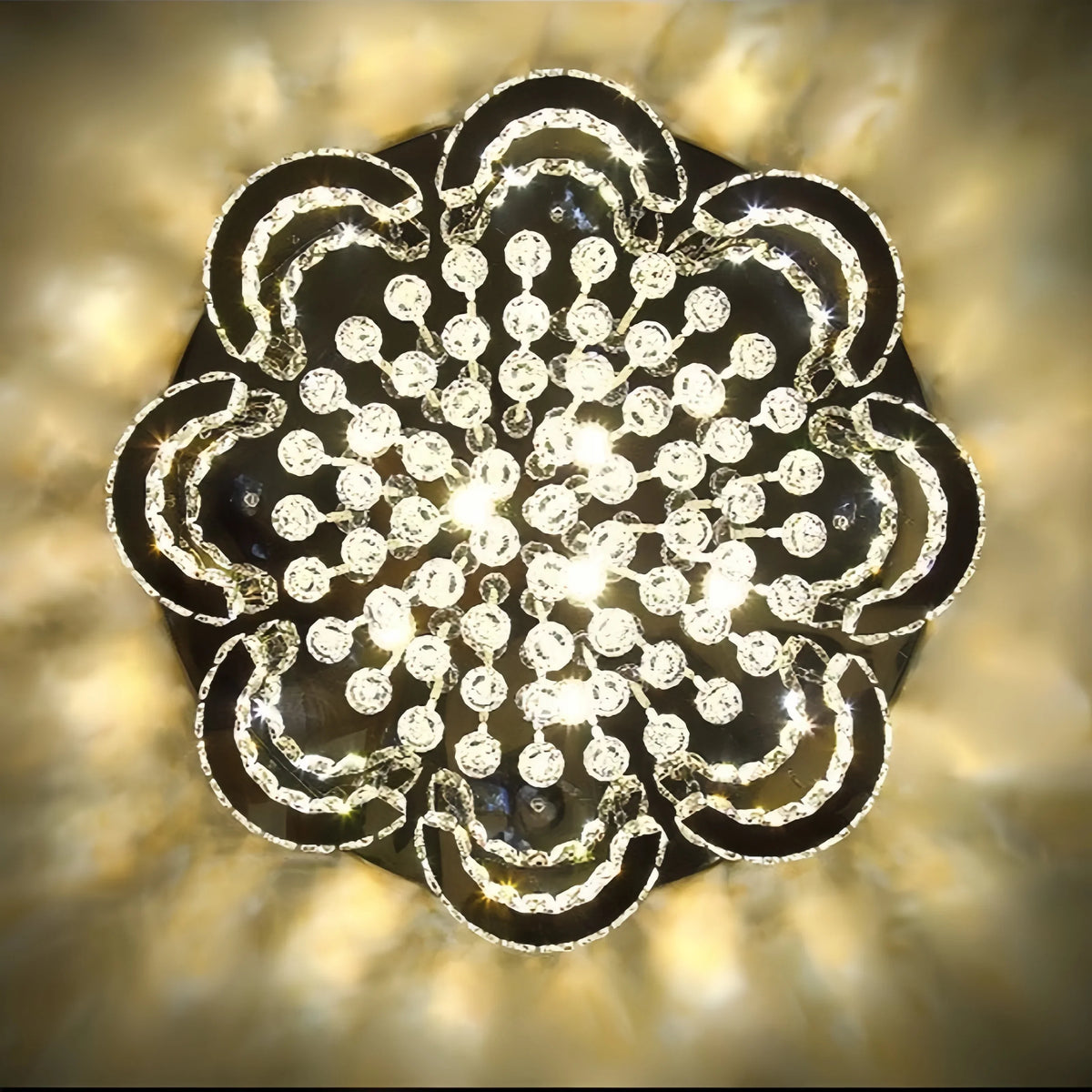 Afralia™ Crystal Ceiling Lamp Minimalist Pendant LED Chandelier for Living Room