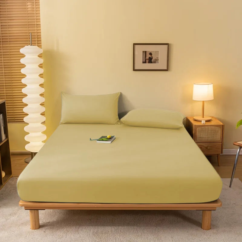 Afralia™ Cozy Solid Color Fitted Sheet - All Seasons Mattress Cover