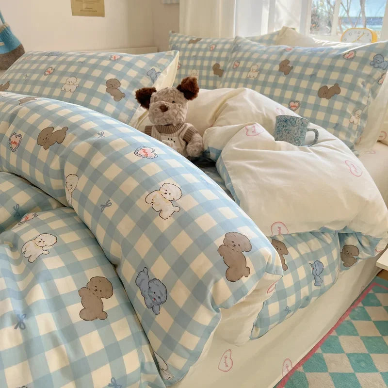 Afralia™ Spring Cotton Printed Duvet Set: Soft, Breathable, Cute Design, Various Sizes