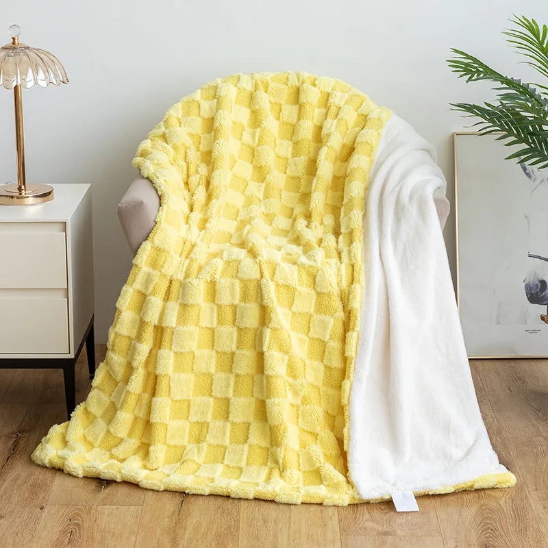 Afralia™ Geometric Jacquard Flannel Sofa Cover - All Seasons Bed Sheets