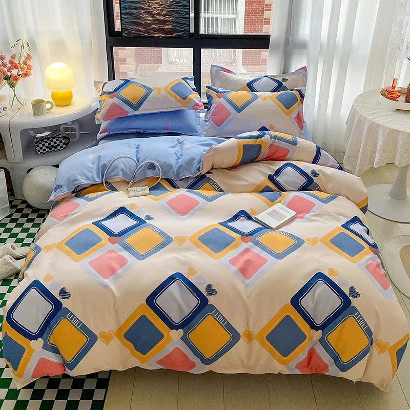 Afralia™ Nordic Style Letter Print Bedding Set, Single/Double/Queen/King Size, Soft & Non-Pilling Comforter Kit.