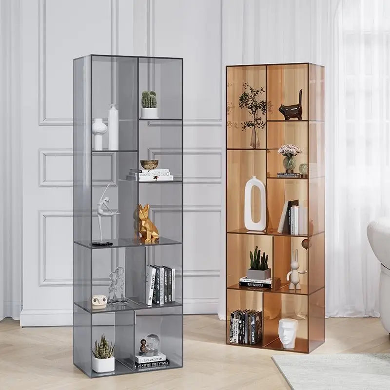 Afralia™ Modern Acrylic Bookcase Shelves: Light Luxury Art Museum Display Bookshelf