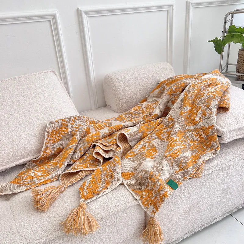 Afralia™ Bohemian Knitted Blanket for Picnic, Office, Bedroom, Sofa, Nap - Multi Purpose Cover