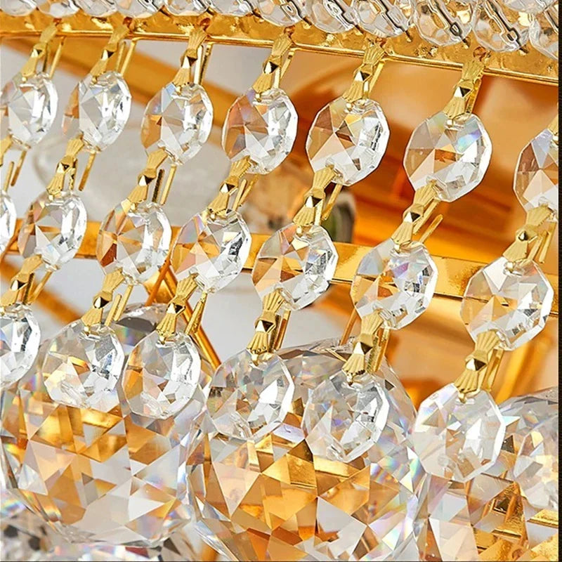 Afralia™ Crystal Ceiling Lamp Elegant Modern Light Luxury Hotel Villa Restaurant Lighting