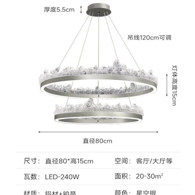 Afralia™ Iceberg Open Kitchen Pendant Light - Terrace Dining Table Bar Island Design