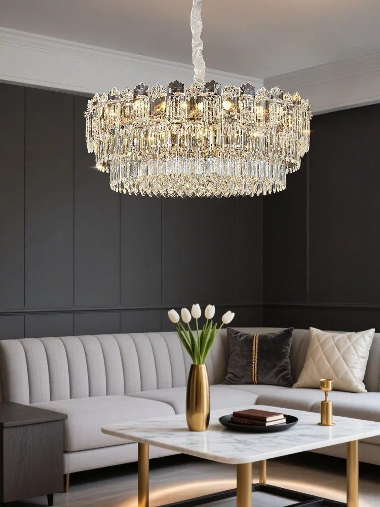 Afralia™ Luxury Crystal Chandelier Modern Ceiling Light for Bedroom Living Room Hall Hotel