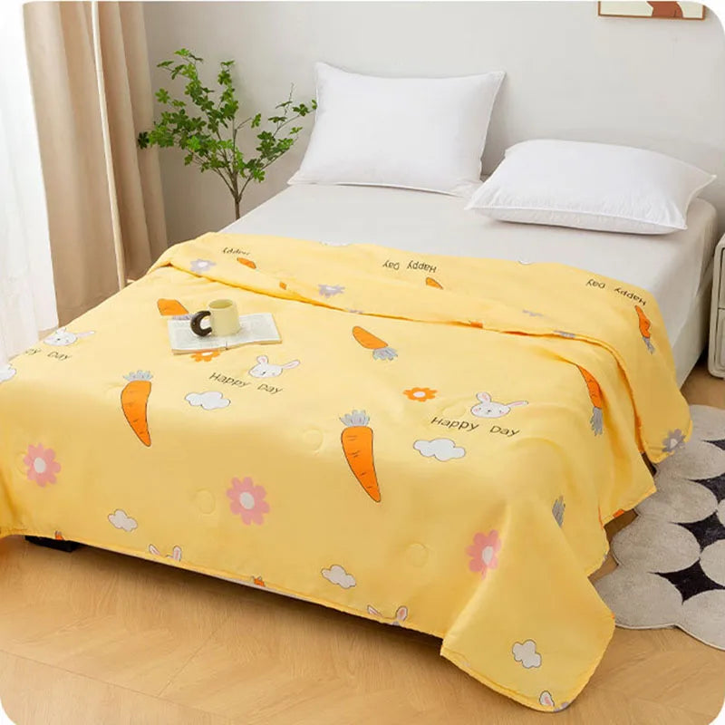 Afralia™ Summer Jacquard Cotton Quilt - Ultra-Thin, Breathable Single Comforter