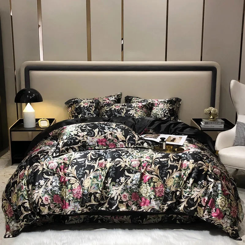 Afralia™ Mulberry Silk Bedding Sets - Summer Print Comforter Set for Adults