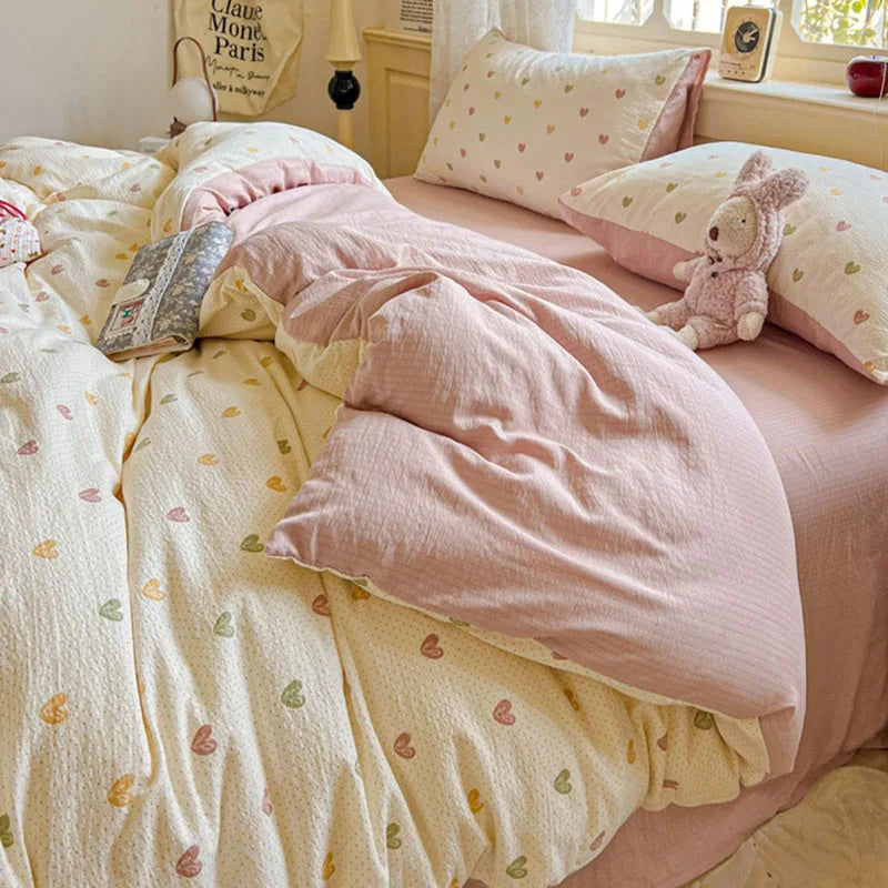 Afralia™ Cloud Touch Ultra Soft Duvet Cover Set in Sweet Design & Double Layer Yarn