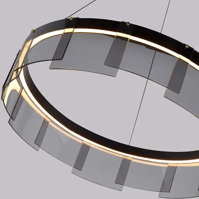 Afralia™ Stratos Glass LED Chandelier Rings Chandelier Luxury Minimalist Light Dining Hall Bedroom