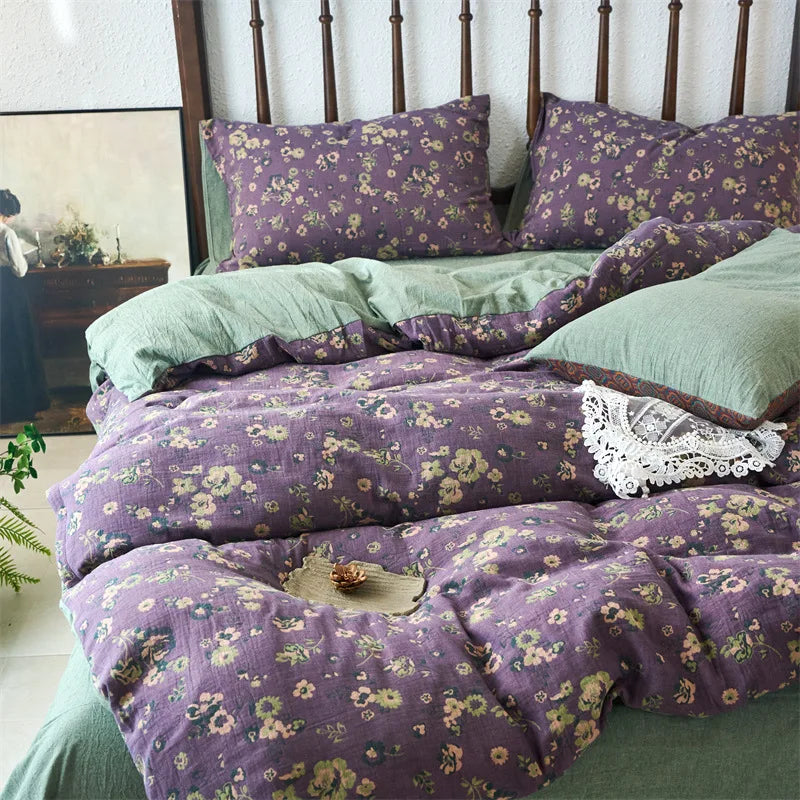 Afralia™ Cotton Jacquard Bedding Sets Vintage Quilt Set for All Seasons