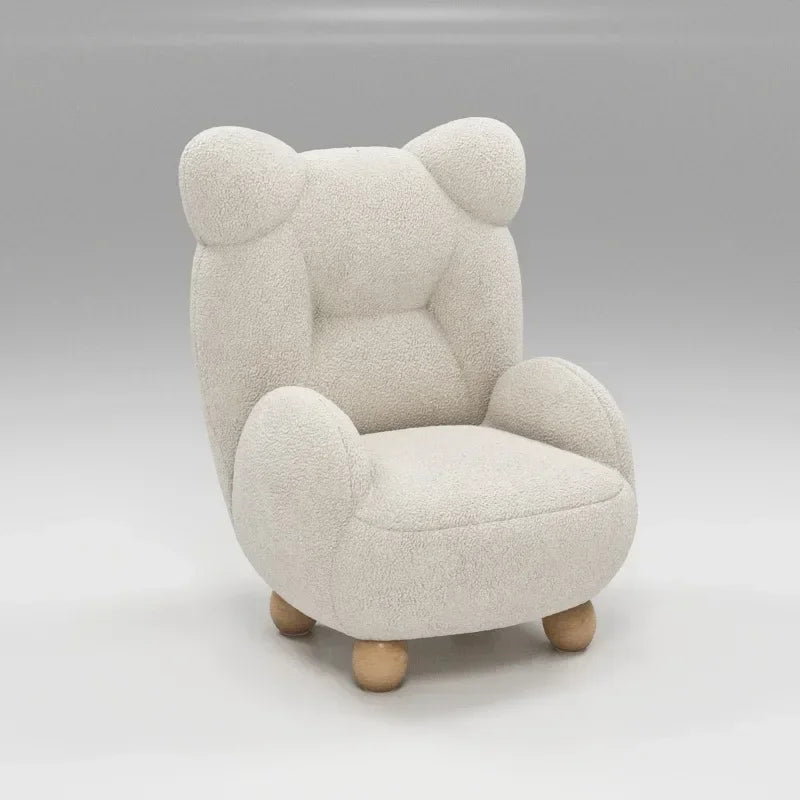 Afralia™ Kids' Lamb Velvet Bear Sofa Chair: Cute & Cozy Single Seat for Bedroom & Living Room