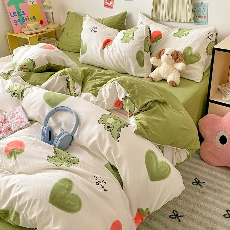 Afralia™ Cloud Cotton Printed Bedding Sets | Super Soft Quilt Set for School Home Twin King