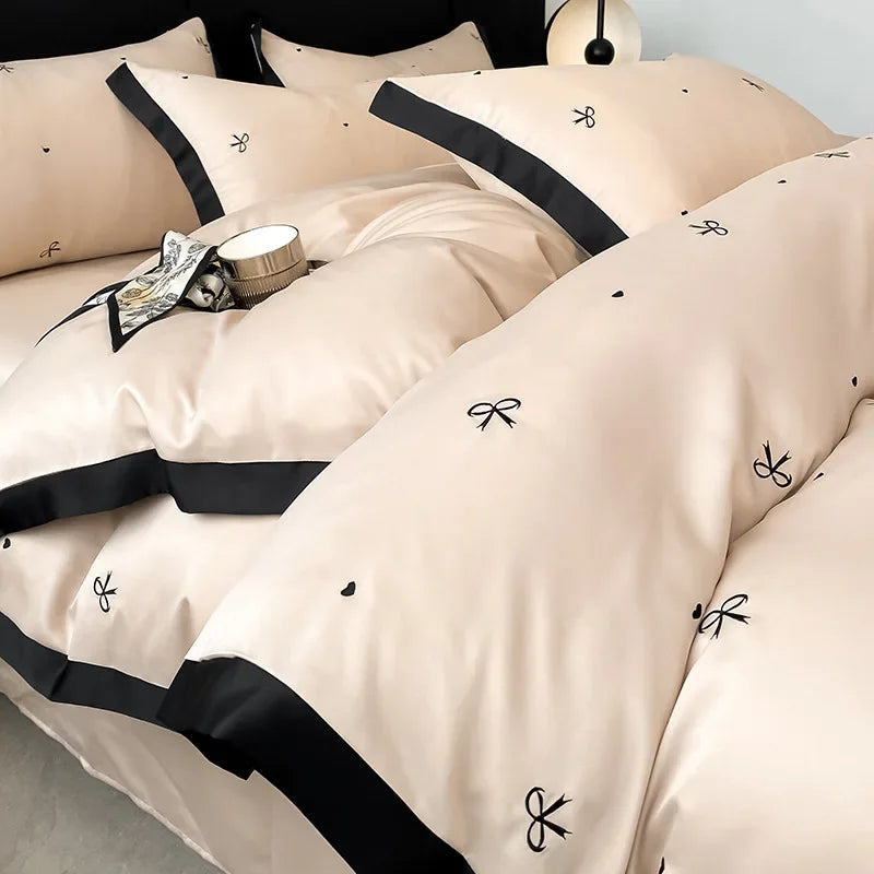 Afralia™ Lace Embroidered Cooling Comforter Cover Set - Silky Cozy Bedding Sets