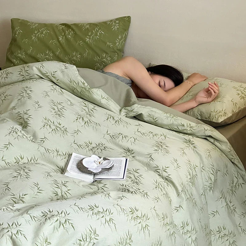 Afralia™ Queen Size Jacquard Cotton Bedding Set for All Seasons
