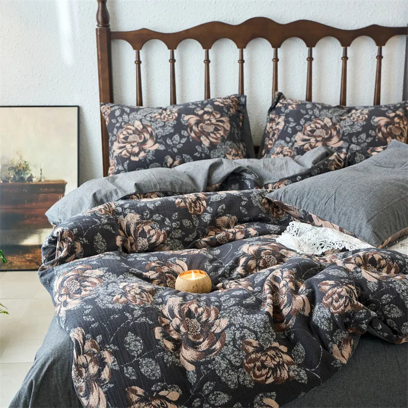 Afralia™ Cotton Jacquard Bedding Sets Vintage Quilt Set for All Seasons