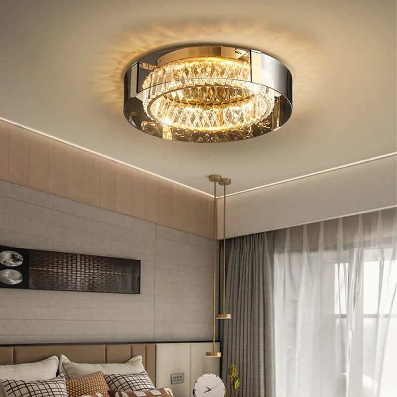 Afralia™ Crystal LED Ceiling Chandelier Modern Dimmable Luxury Light Fixture