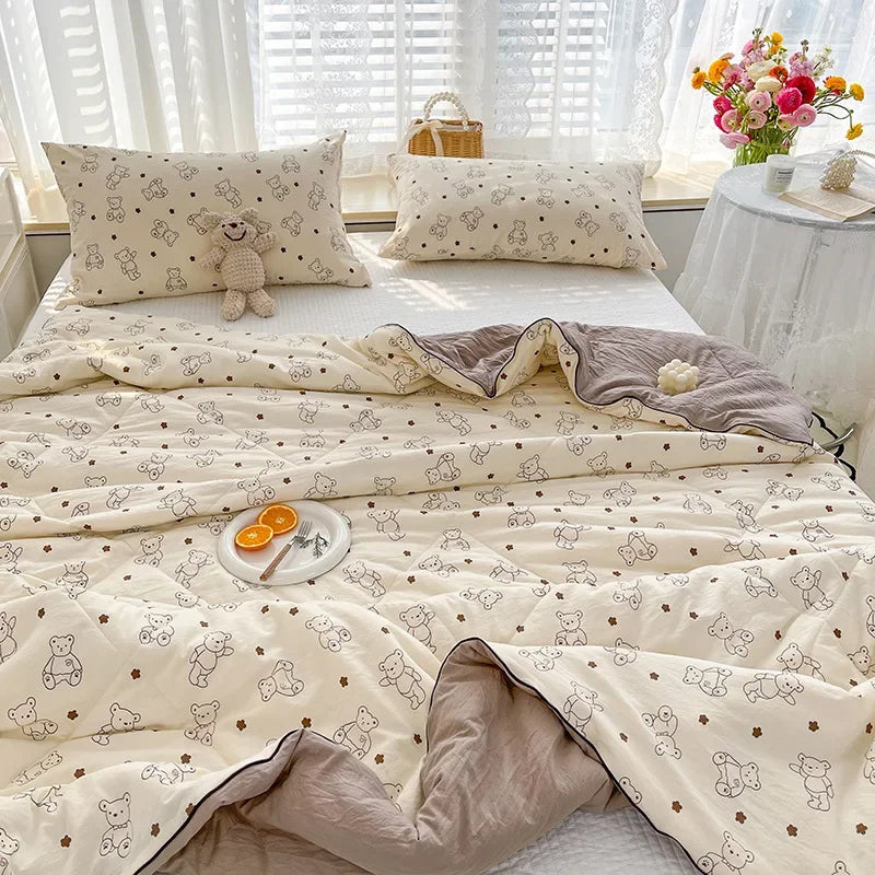 Afralia™ Lightweight Double Gauze Summer Quilt - Soft & Breathable Soya Fibre Fill