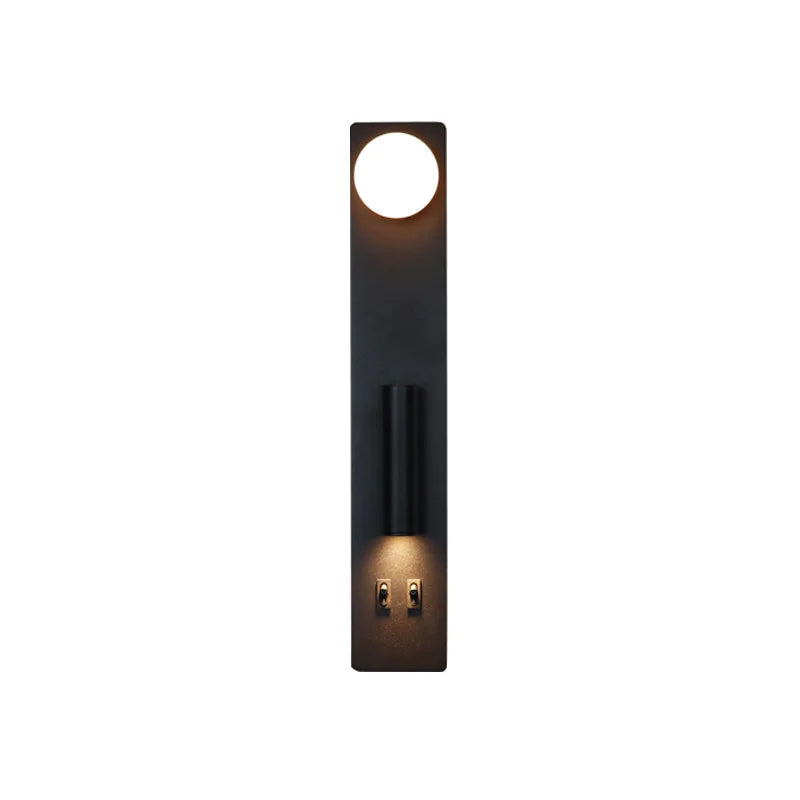 Afralia™ Black Rotatable Wall Lamp with Switch | High-End Modern Minimalist Bedroom & Living Room Lighting