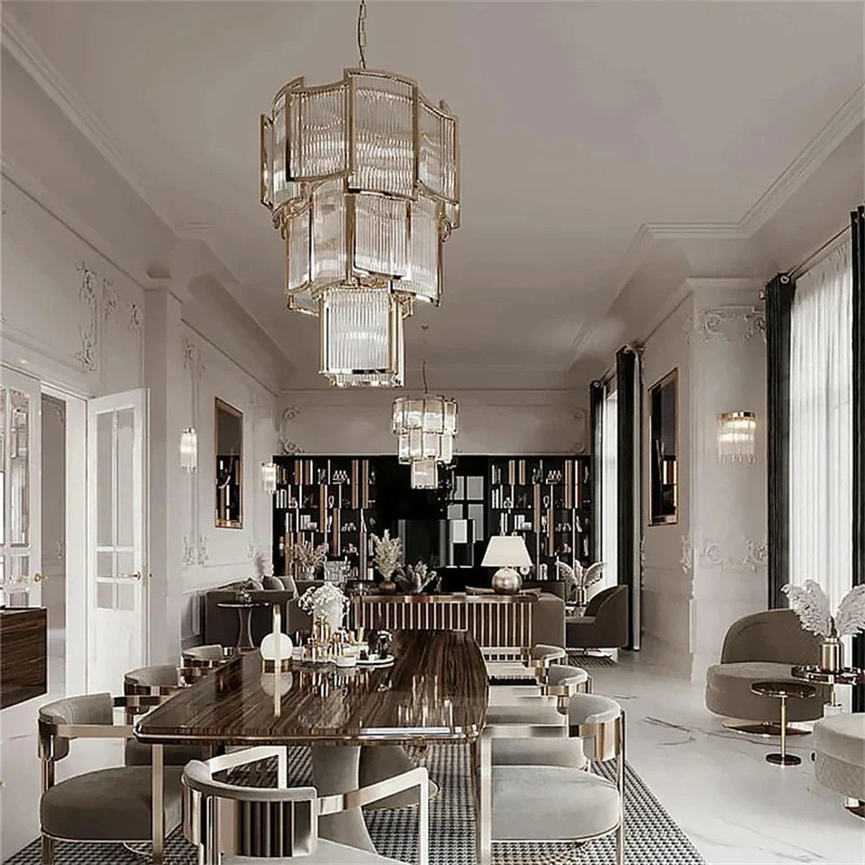 Afralia™ Crystal Loft LED Chandelier for Bedroom Living Dining Room Lighting